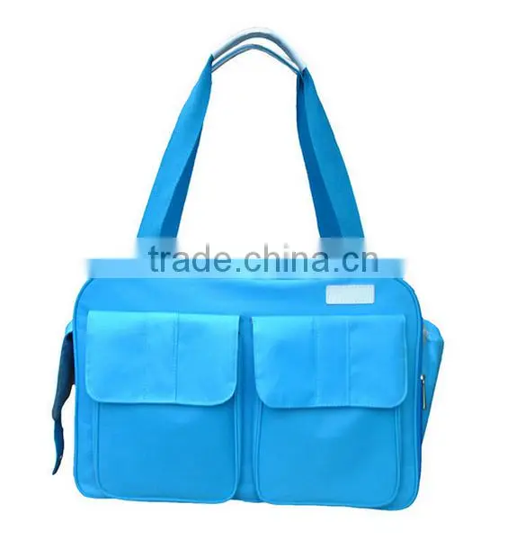 Blue 300D Baby Care Bag with Bottle Bag