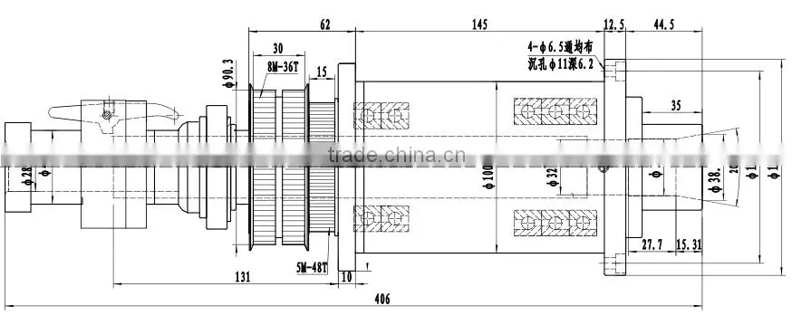 CK0625D100 mini cnc lathe machine spindle for sale