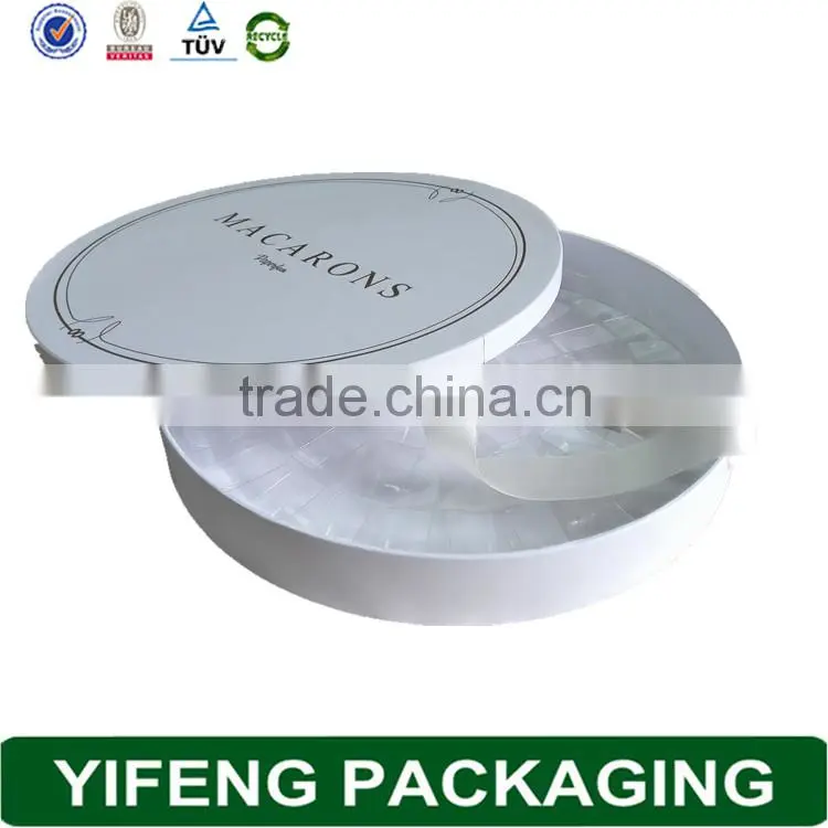 Large round box white Macaron gift box with ribbon decoration
