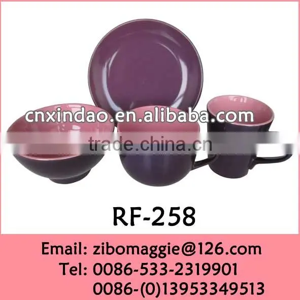New Style Porcelain Tableware for 4pcs Porcelain Colorful Dinnerware Set for Wholesale