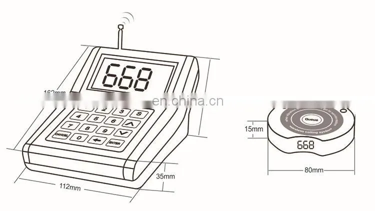 Restaurant Wireless Paging Queuing System 1 Transmitter 10 Coaster Pagers for Guest Waiter Calling
