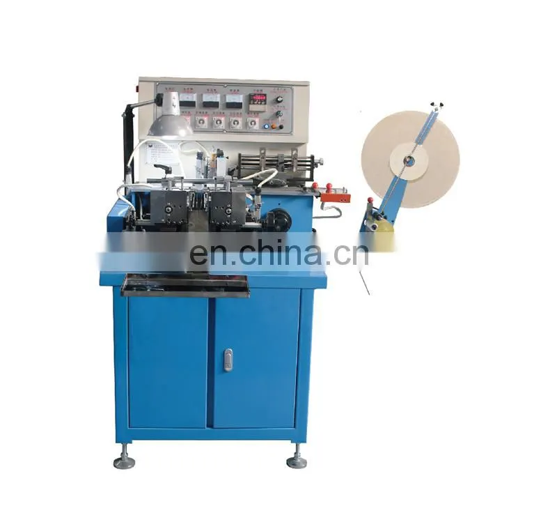 US3000 multifunction Automatic hot cold knife textile grosgrain ribbon garment apparel label cut and fold machine equipment