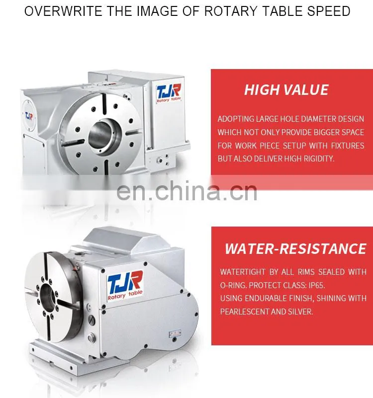 High value metal working hydraulic tjr rotary table 4th axis index rotary table for cnc milling machines