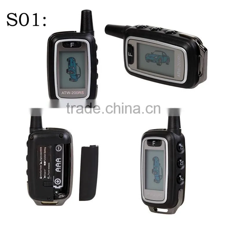Hot-sale two way car alarm system LCD Car alarm system, With Remote engine start function
