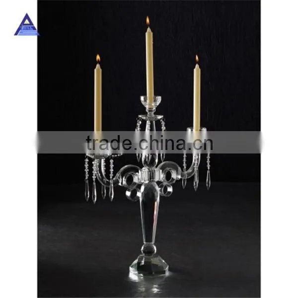 3 arms crystal candlestick for home decoration