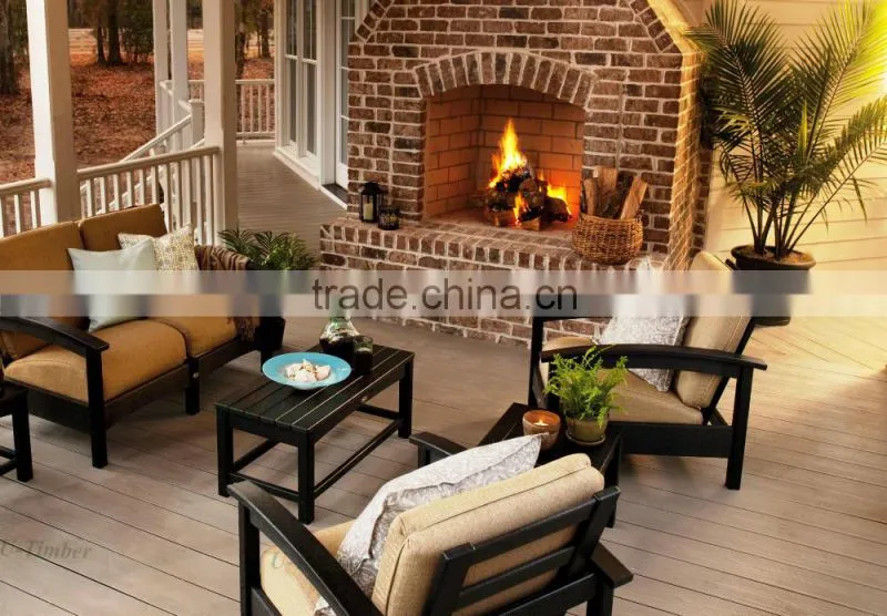 composite plastic lumber decking floor anti-slip for outdoor, terrace, gallery WPC