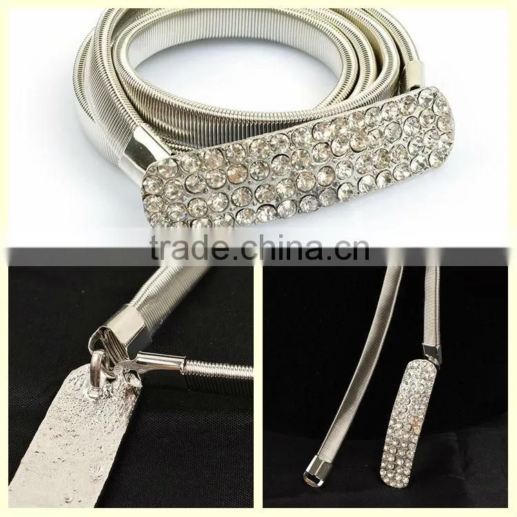 China supplier silver pave diamond body belly chain waist chain