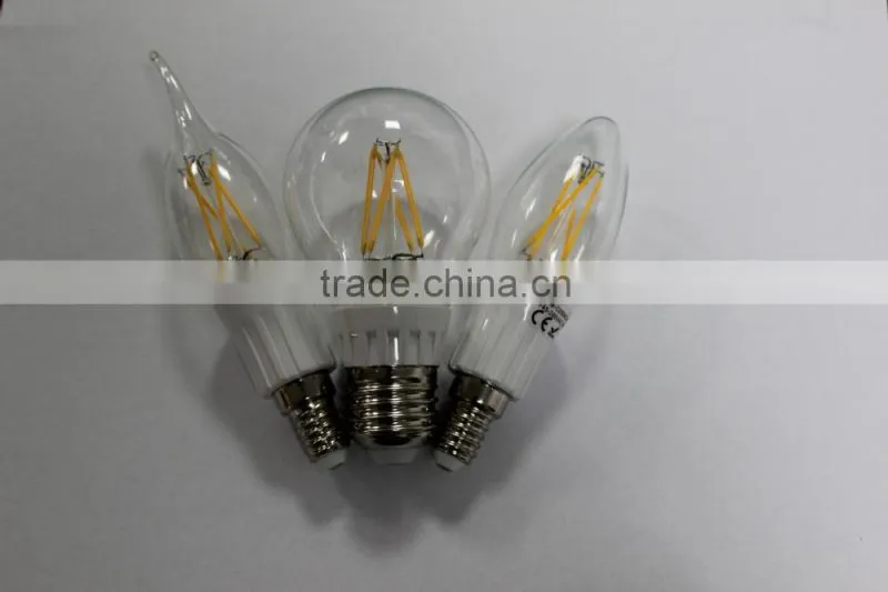 Hot!!! TUV CE ROHS 4W 360degree 400lm Clear glass a60 e27 led bulb smd filament bulb