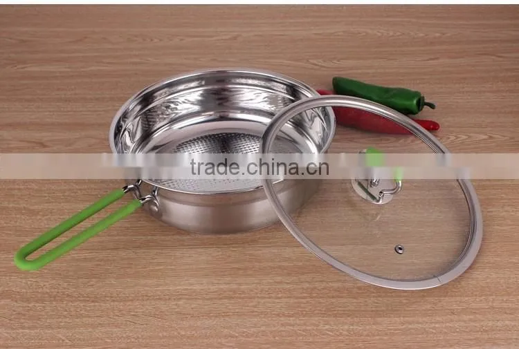 Best quality 6pcs stainless steel capsulated induction color silicone handle cookware set