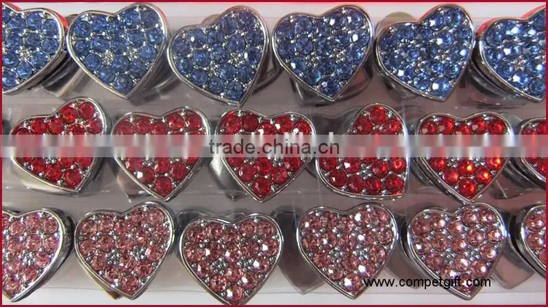 Factory Direct Supply of Encrusted with Diamonds 10MM Wear Jewelry Slider Heart Charms