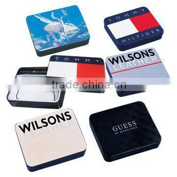 luxury rectangular metal wallet tin case packaging