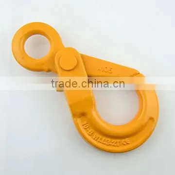 high quality chain accessories g80 drop forged alloy steel eye self locking hook