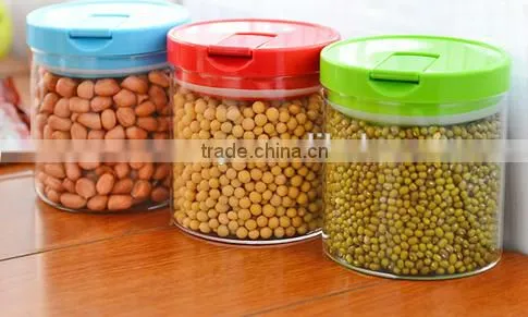 Glass jar for red green bean peanut household transparent sealed storage bottles with lid