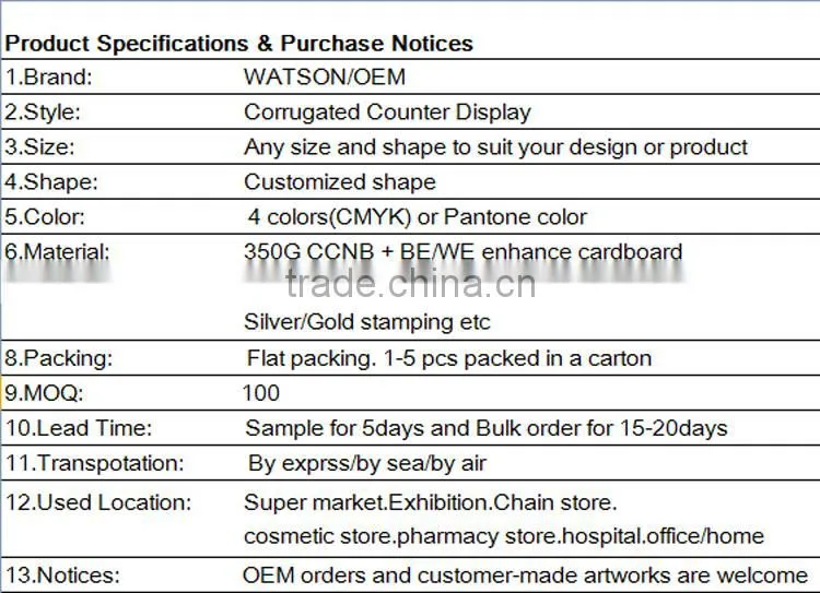 Eco-friendly Paper Corrugated Counter Display Stand For Edging