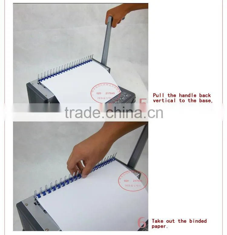 Plastic comb ring binder machine