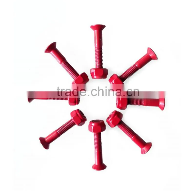 Shiny Siliver skate board bolts, available stock 1 sets(8pcs)skateboard hardware screw bolts, ILVERADOS SKATEBOARD MOUNTING HARD