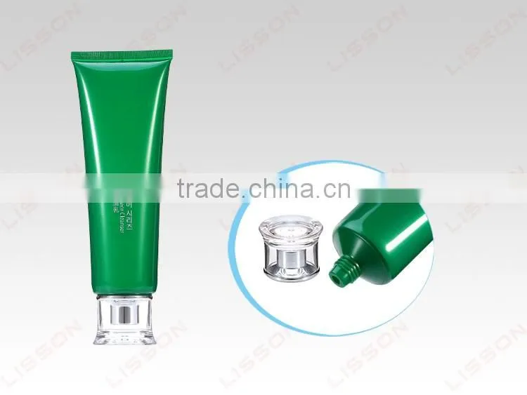 Cleanser Plastic cosmetic Tube With Special Transparent Acrylic Cap