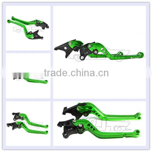 BJ-LS-003 Green cnc adjustable motorcycle hand brake lever for YZF R6 1999-2004