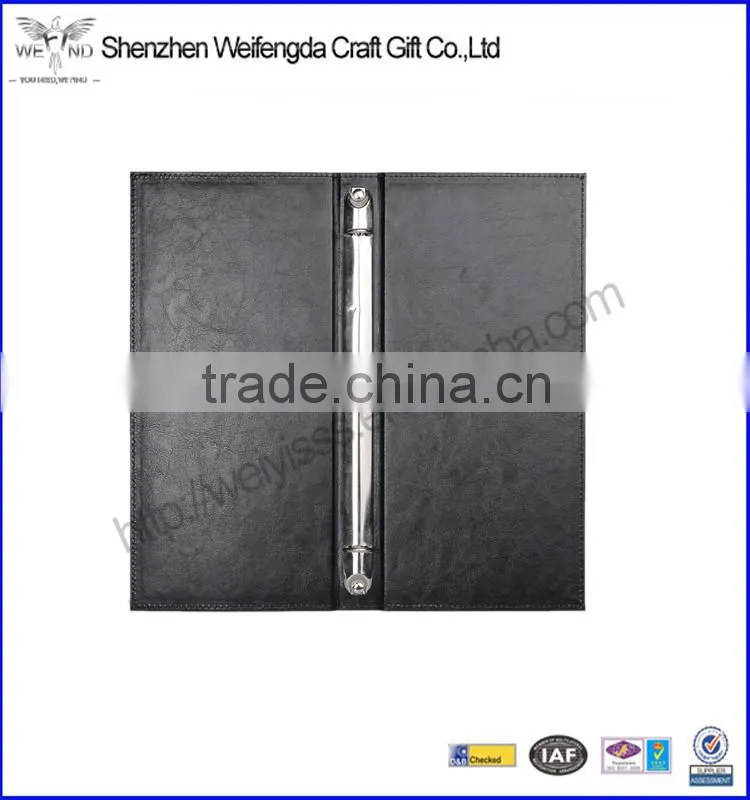 Black high quality leather wine list folder menu cover for resturant