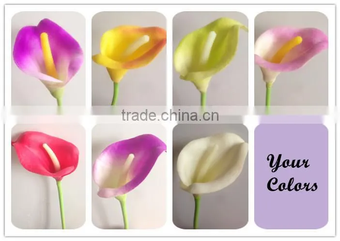 Alibaba China supplier wedding bridal bouquet usage PU hand made calla lily flower