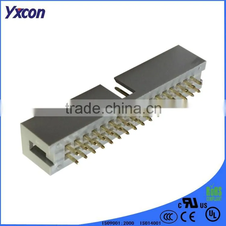 Dongguan ISO certificate 2.54mm pitch two rows 180 degree box header