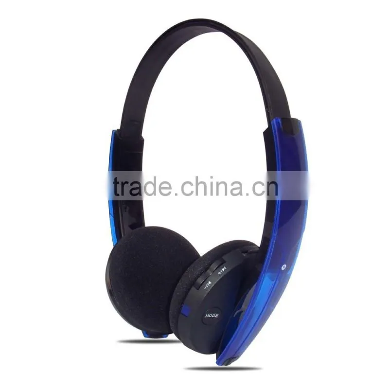 2014 Wholesale New Arrival stereo Headphones without wire , adjustable headband wireless headset with memory card