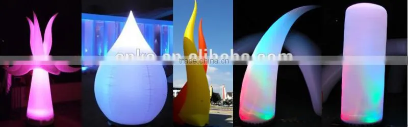 Inflatable pillars for stage decoration