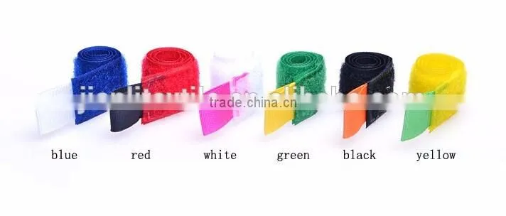 Double side back to back colorful adjustable hook & loop wire cable tie