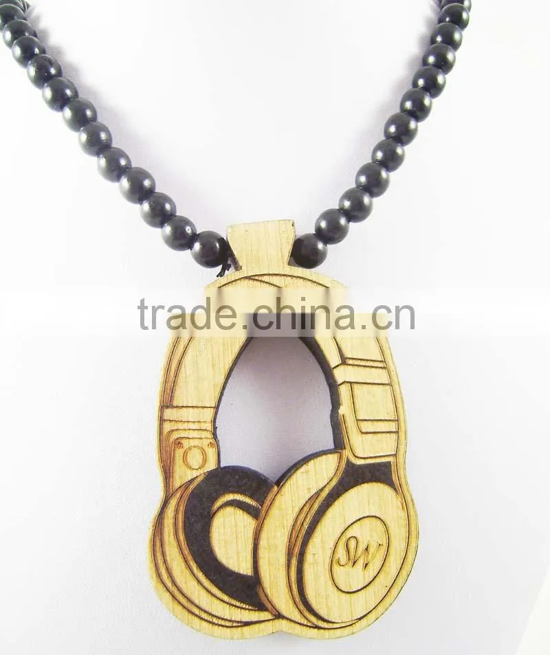 2015 custom hand painted wooden beads necklaces