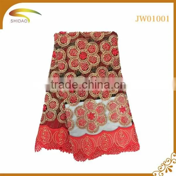 high quality latest Italian 3D embroidery silk fabric market in dubai wholesale
