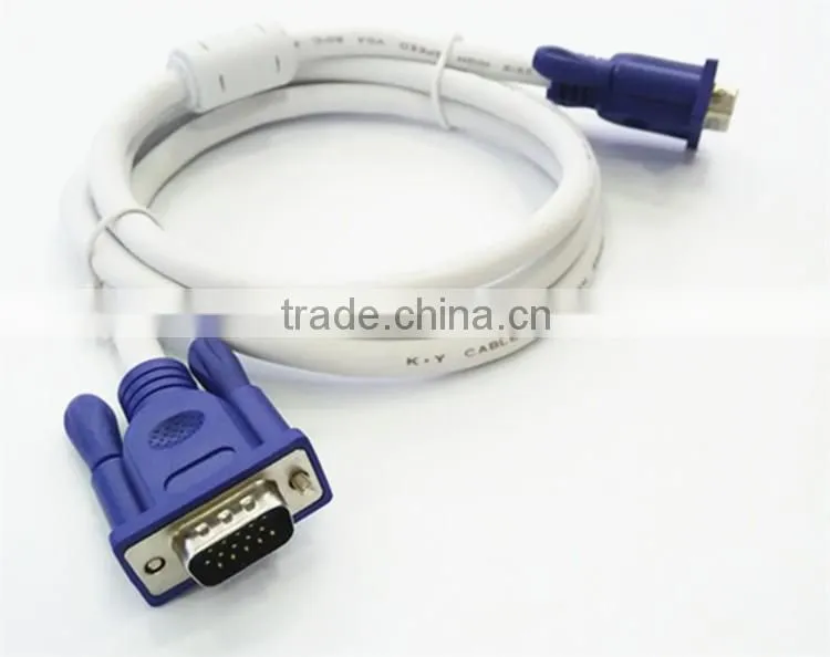 Premium White Double Shielded VGA to VGA Cable Male to Male