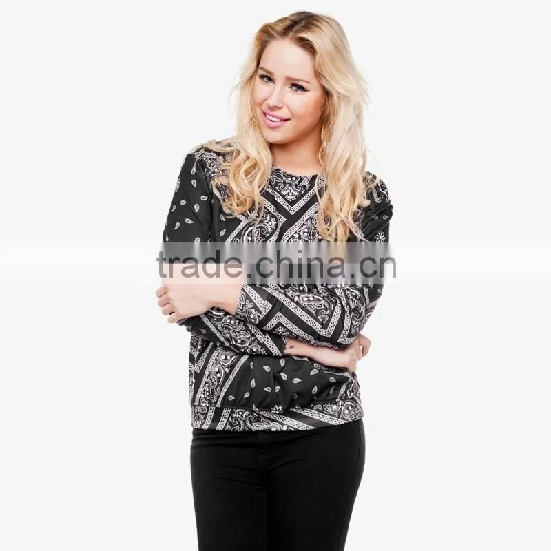 wholesale crew neck custom 3d printing sweatshirt no minimum