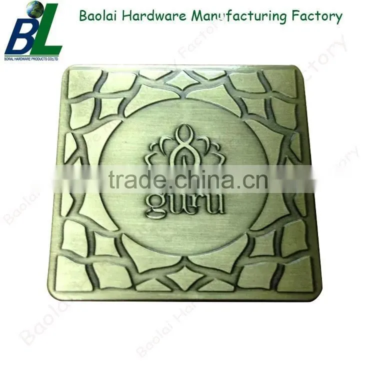 Square shape brushed metal logo maker