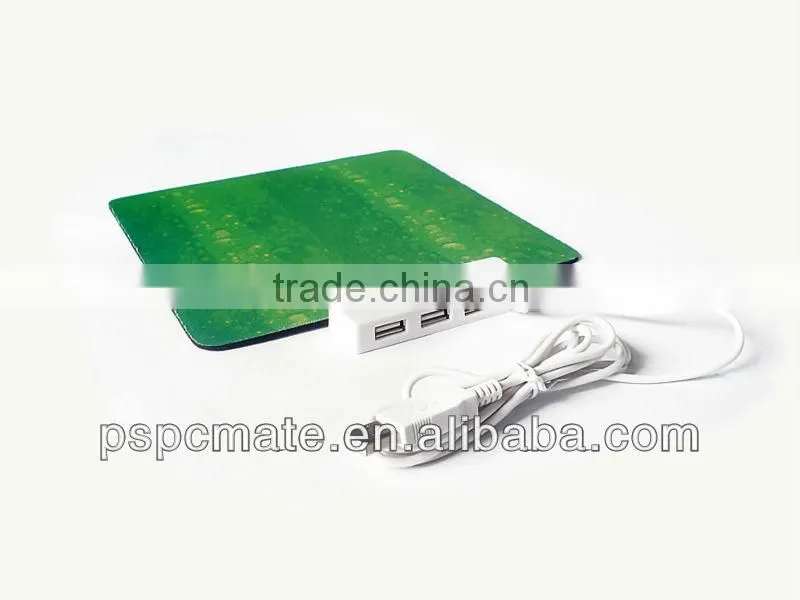 Green Mouse Pad With 4 Port USB Hub For Office And Home