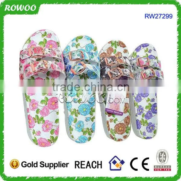 Factory price and top quality durable flat lady summer slippers with wholesale price