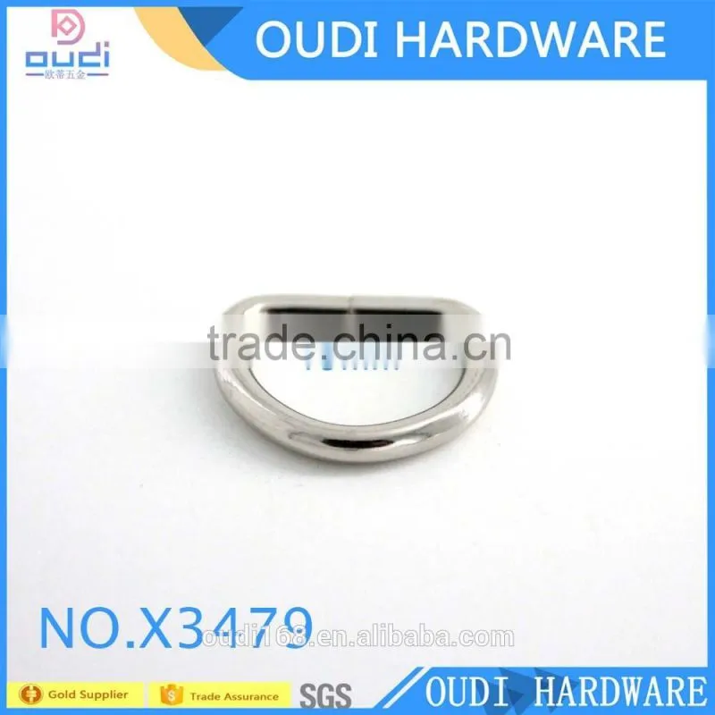 Shiny Nickel D Ring Bag Parts Making Accessories Wholesale In Guangzhou OUDI Factory For Bag Decoration