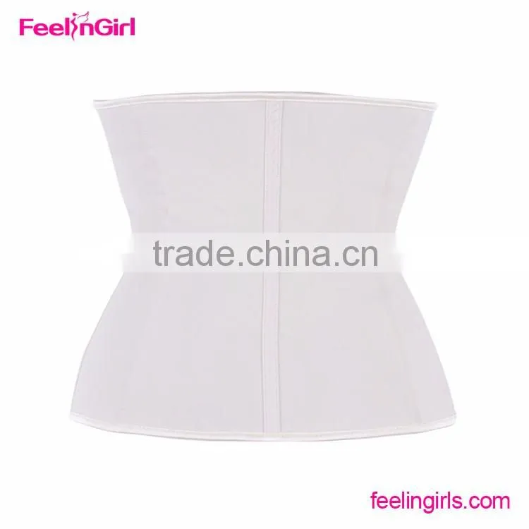 High Quality Nude Latex Rubber 4 Row Hooks Waist Trainer Corset