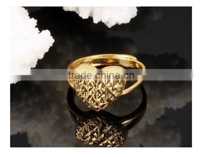 brass jewellery women heart 2016 fashion adjustable metal rings