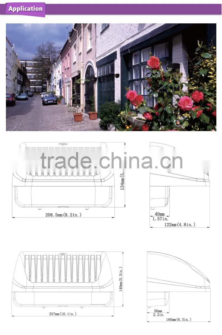 LED wall lamp AC110V 220V 100V-277V 13W 6000K-6500K Cold white PF0.95 CRI75 Die-casting aluminum outdoor wet CE UL RoHs