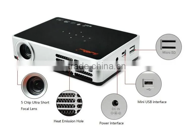 New Mini 1080P 400 ANSI Lumen HDMI Digital DLP Portable 3D Projector