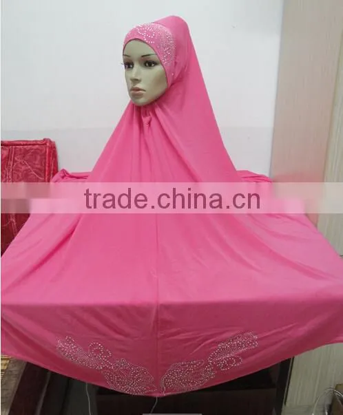 H302 new style big size hijab with stones,no stiff on front,pray hijab