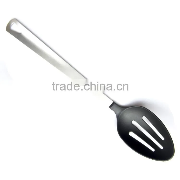 food grade nylon plastic table spoon in steel handle