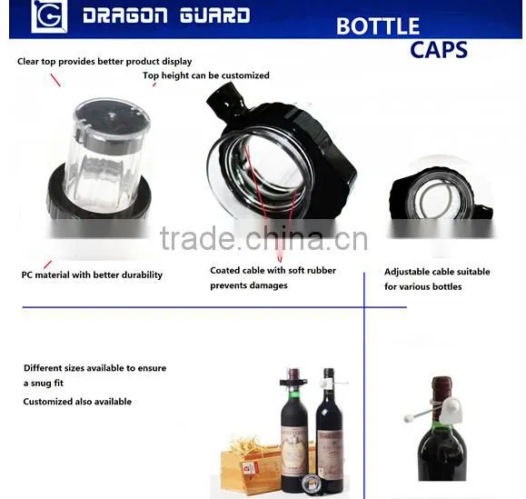 Trade Assurance liquid EAS bottle tag,wine bottle lock,security wine bottle neck tag