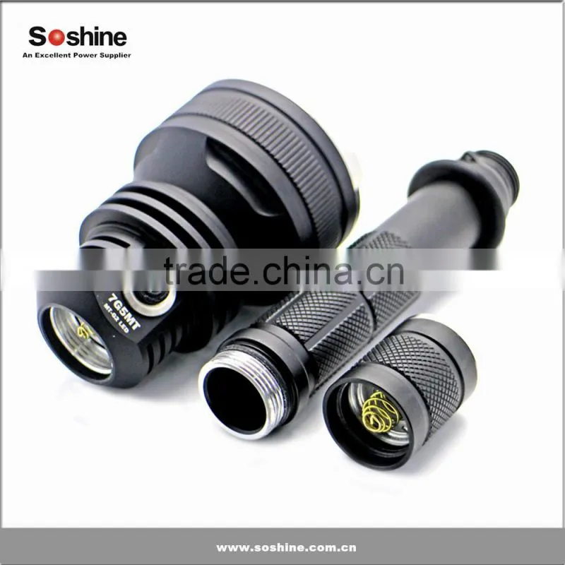 Soshine TG5MT LED 1100lm 4-Mode White Control Tactical Flashlight - Black (2 x 18650 batteries)