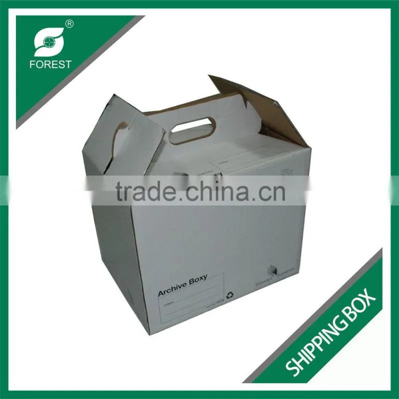 CUSTOMIZED MADE SHIPPING BOX FOR ARCHIVES 3 PLYS CARTON SHIPPING BOX WITH HANDLE