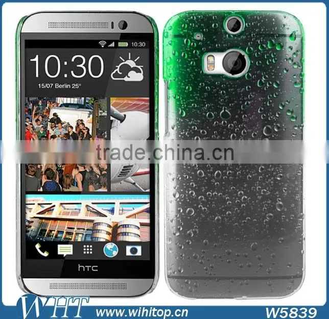 Ultra Thin Case for HTC One M8 Transparent PC Cover Raindrop Design