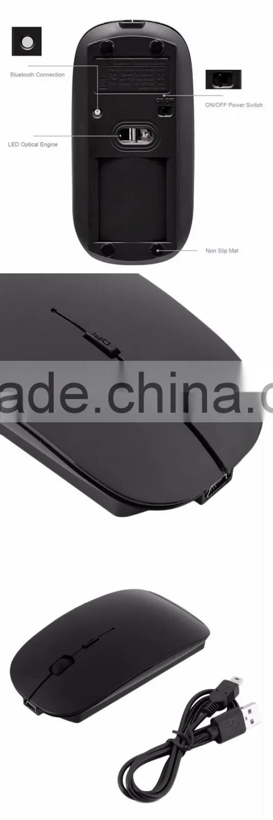 Hot sale consumer electronics mini Rechargeable wireless bluetooth mouse for PC Laptop