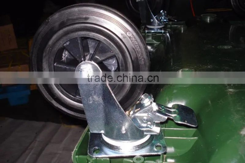 8" 200mm swivel rubber wheels for trash bins