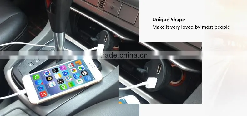 Multiple USB car charger 5v 2.1 a usb charger, dual usb car charger for mobile phone(C22)