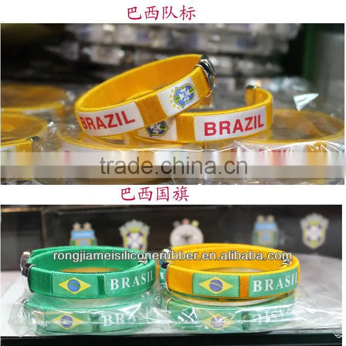 promotion 2014 flag bracelet, world cup bracelet/ wristband